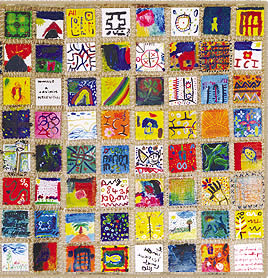 Une carré de Natte avec 64 peintures